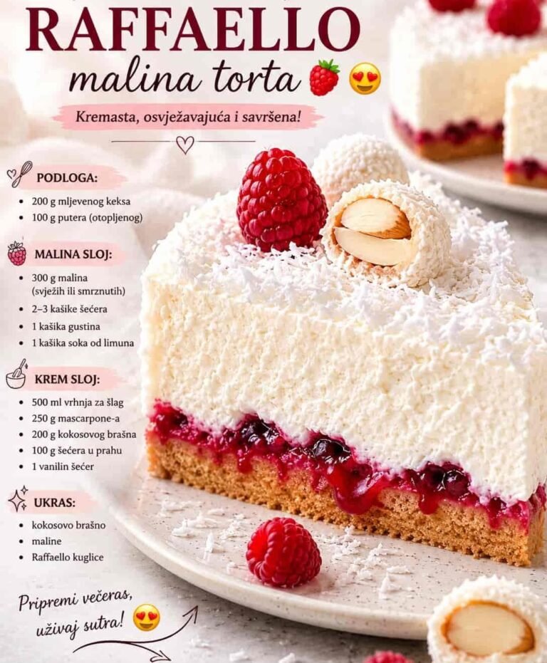 Raffaelo malina torta