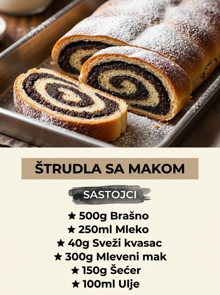 Domaća Štrudla sa Makom: Najmekše dizano testo po bakinom receptu