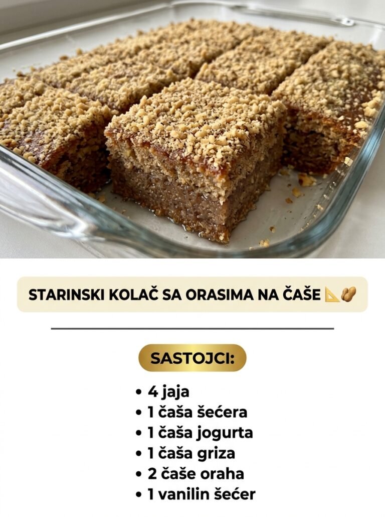 Starinski Kolač sa Orasima na Čaše: Najsočniji Tradicionalni Recept