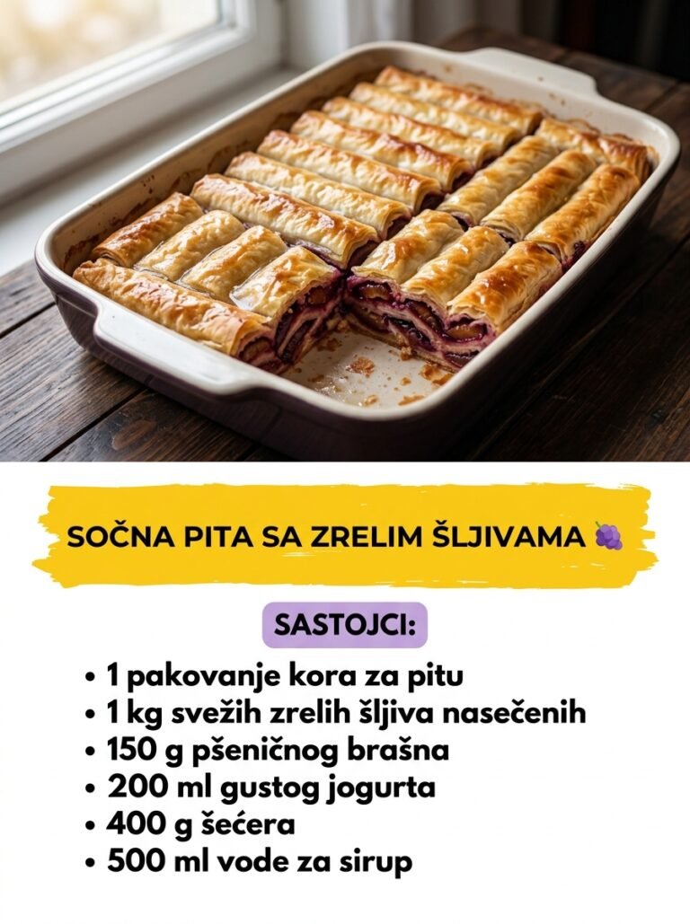 Starinska Lenja Pita Sa Šljivama – Autentičan Recept Za Najsočniji Prhki Kolač