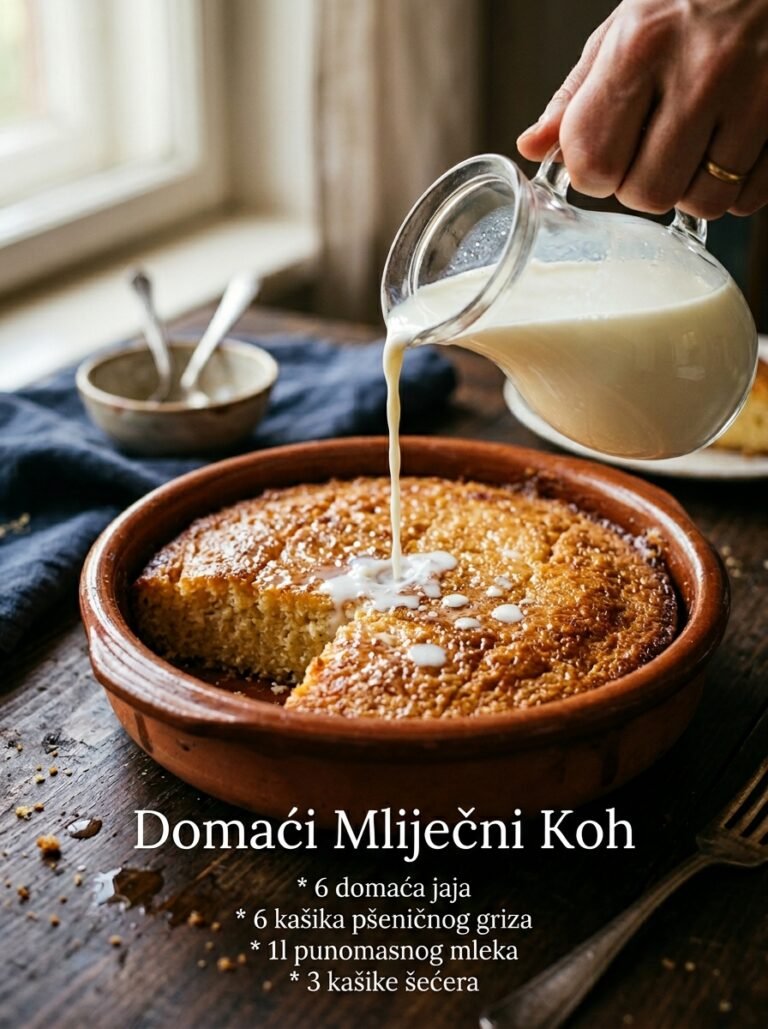 Domaći Mliječni Koh iz Zemljane Posude: Starinski Rustični Desert sa Slatkim Mlečnim Prelivom