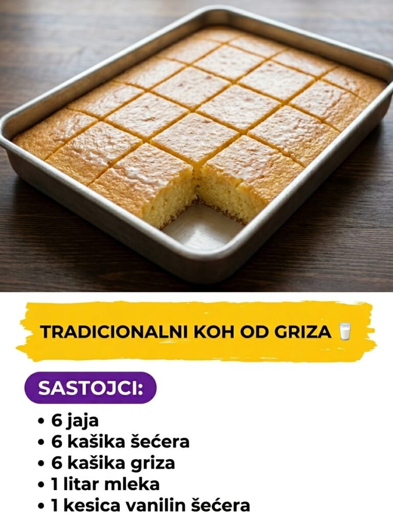 Tradicionalni Koh Od Griza – Najbolji Starinski Recept Za Mekani I Sočni Kolač