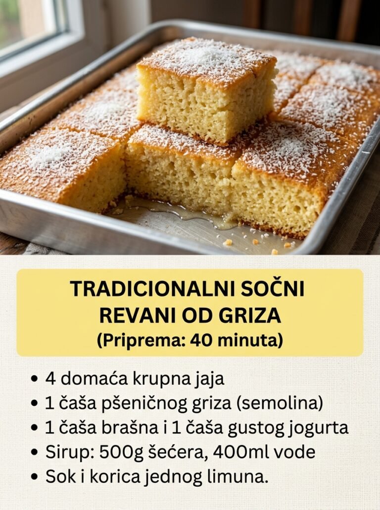 Tradicionalni Sočni Revani od Griza: Orijentalni Klasik sa Mirisom Limuna i Kokosa