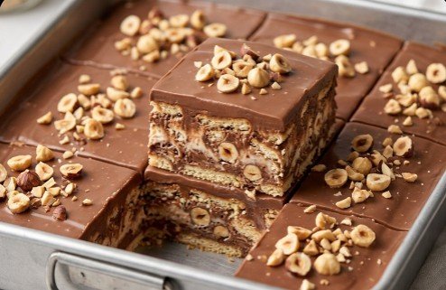 Nepečena Torta sa Eurokremom i Lešnicima: Brzi mramor kolač za 15 minuta