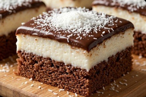 Kremaste Kokos Kocke: Raskošni Trobojni Slatkiš sa Mlečnim Kremom