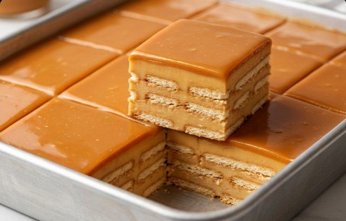 Brzi Kolač sa Pudingom od Karamele: Nepečena keks torta za 20 minuta