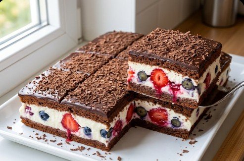 Grčka Torta sa Jagodama i Borovnicama: Kremasti letnji kolač bez pečenja filat