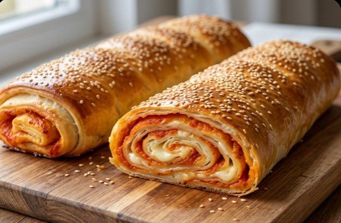 Slana Štrudla sa Ajvarom i Sirom: Brzo pecivo iz rerne za 40 minuta