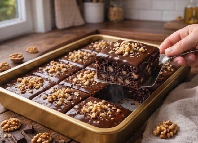 Brzi kolač sa orasima – sočan, mekan i gotov za čas! 🍫🌰