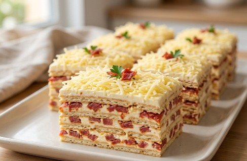 Slana Torta sa Kulenom i Krekerima: Pikantno predjelo bez pečenja