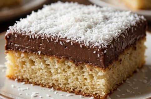Čokoladna Sočna Kokos Torta: Natopljeni griz kolač sa puding kremom