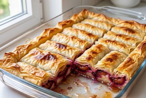 Starinska Sočna Pita sa Šljivama i Grizom: Tradicionalni slatki rolat iz tepsije