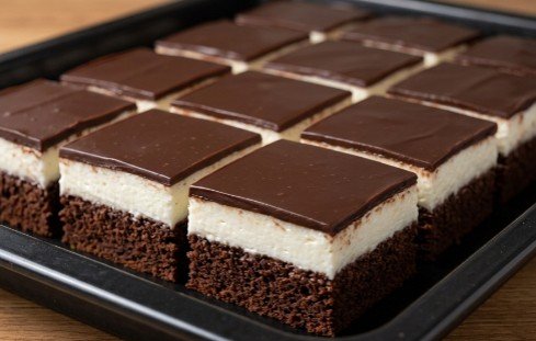 Starinske Kremaste Ledene Kocke: Tradicionalni sočni kolač sa griz filom i čokoladnom glazurom