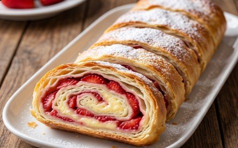 Domaća Lisnata Štrudla sa Jagodama i Vanilom: Brzi Recept sa Korama