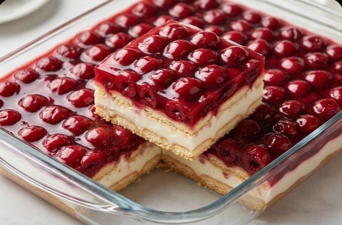 Brzi Kolač sa Višnjama: Osvežavajući desert u slojevima bez pečenja