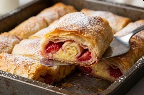 Brza Gurmanska Pita sa Jagodama i Grizom: Prhka, sočna i neverovatno izdašna letnja štrudla iz rerne