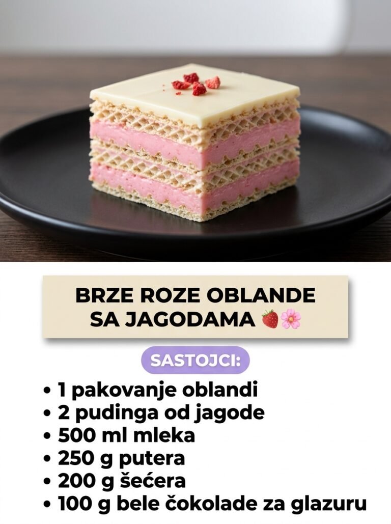 Brze Roze Oblande sa Jagodama: Elegantni voćni desert bez pečenja