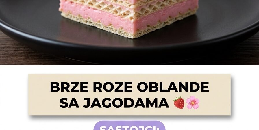 Brze Roze Oblande sa Jagodama: Elegantni voćni desert bez pečenja