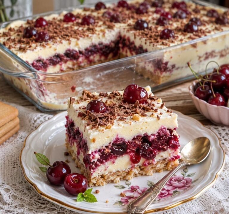 Kremasta Torta sa Sočnim Višnjama i Keksom: Brzi letnji čizkejk iz tepsije koji se ne peče