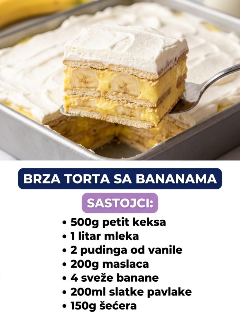 Brza torta sa bananama: Kremasti nepečeni desert gotov za tili čas