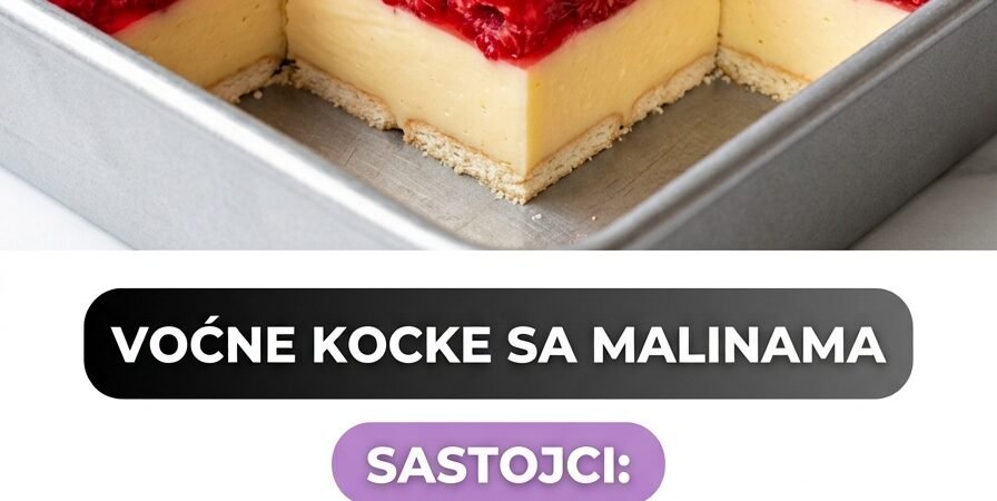 Voćne kocke sa malinama: Osvežavajući kremasti desert bez pečenja