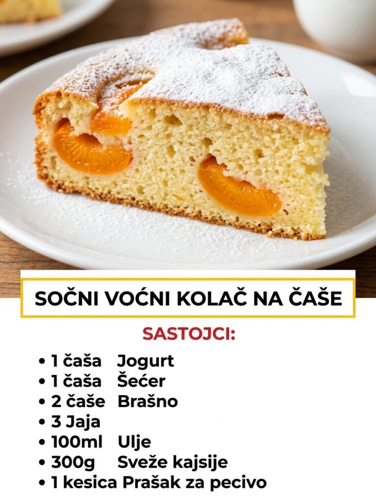 Sočni Voćni Kolač na Čaše sa Kajsijama: Mekani biskvit koji uvek uspeva