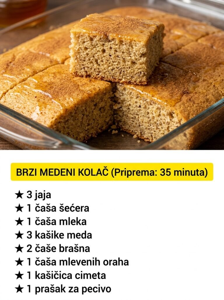 Brzi medeni kolač sa orasima: Vazdušasti domaći desert na čaše