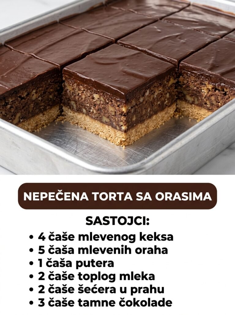 Nepečena torta sa orasima — brza i bogata čokoladna poslastica