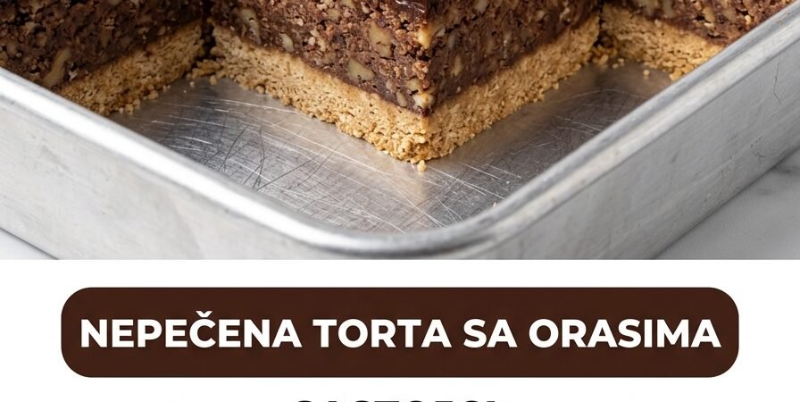 Nepečena torta sa orasima — brza i bogata čokoladna poslastica