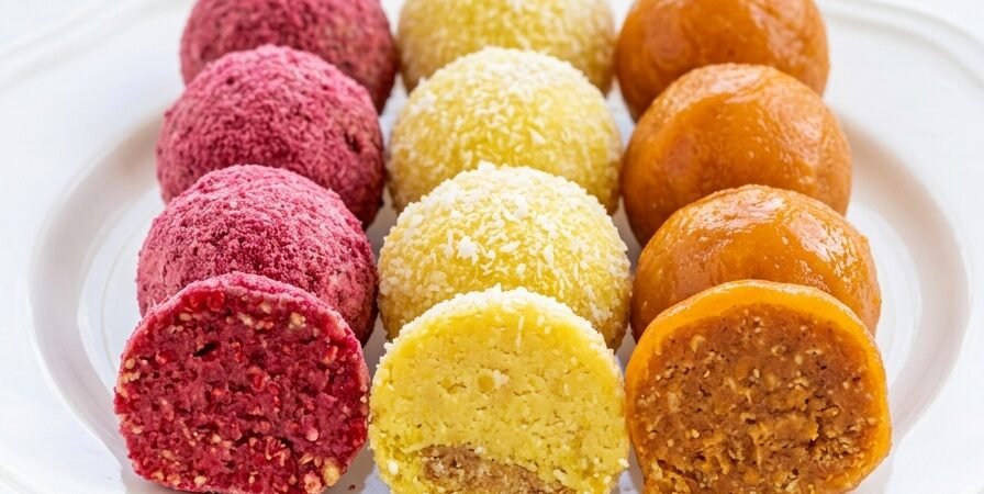 1 Smesa za 3 voćne kuglice: Osvežavajući domaći sitni kolači bez pečenja