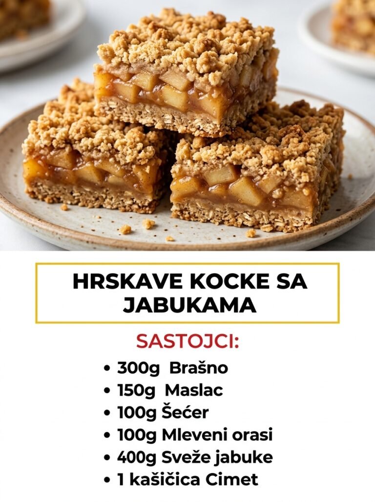 Hrskave Kocke sa Jabukama: Tradicionalni Starinski Recept sa Mrvicama