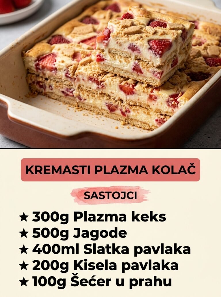 Kremasti Plazma kolač — Brzi i osvežavajući voćni desert bez pečenja