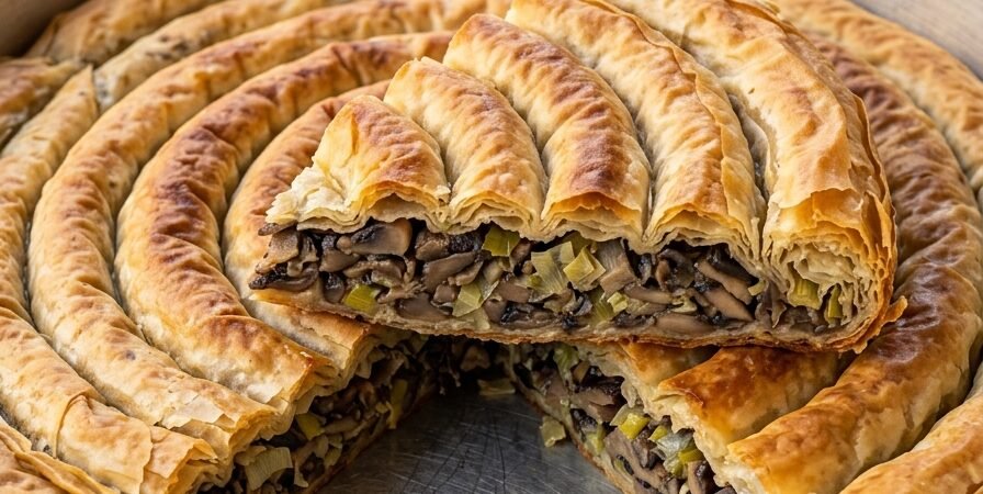 Domaća pita sa pečurkama i prazilukom — HRSKAVA I SOČNA TRADICIONALNA POSLASTICA