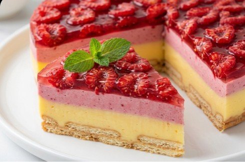Osvežavajući Puding Kolač sa Malinama i Plazmom: Brzi kremasti desert bez pečenja