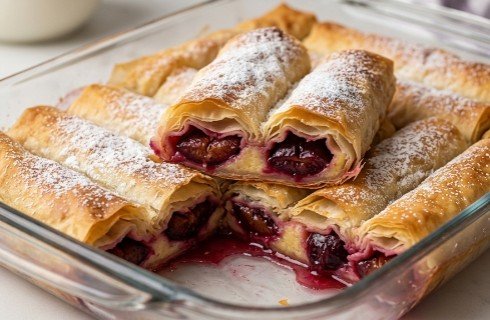 Pita sa Šljivama i Grizom: Tradicionalni Sočni Rolat sa Sirupom