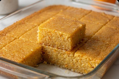 Brzi Griz Kolač bez Pečenja sa Pomorandžom i Cimetom