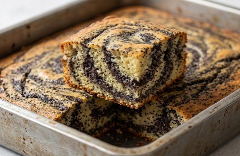 Kolač sa Makom iz Tepsije: Brzi Mramorni Recept na Čaše