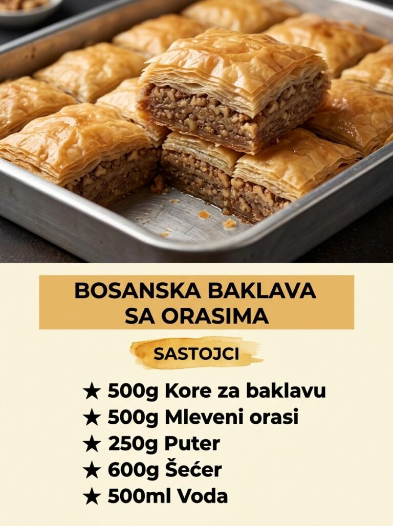 Bosanska baklava sa orasima — sočna i hrskava kraljica praznika