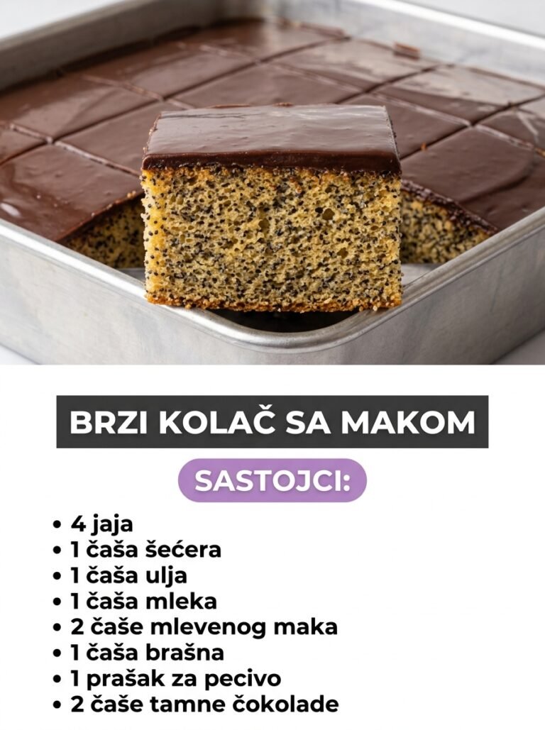 Brzi Kolač sa Makom: Neverovatno sočan i mekan desert na čaše