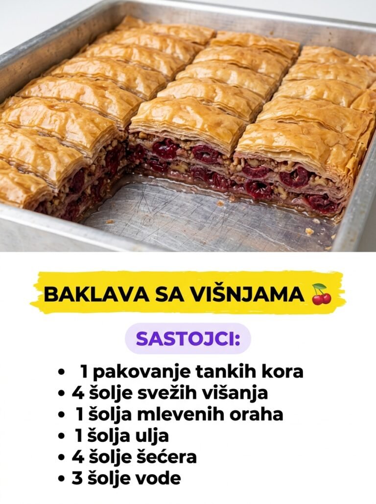 Baklava sa višnjama — sočni i prhki spoj sočnih višanja, oraha i sirupa