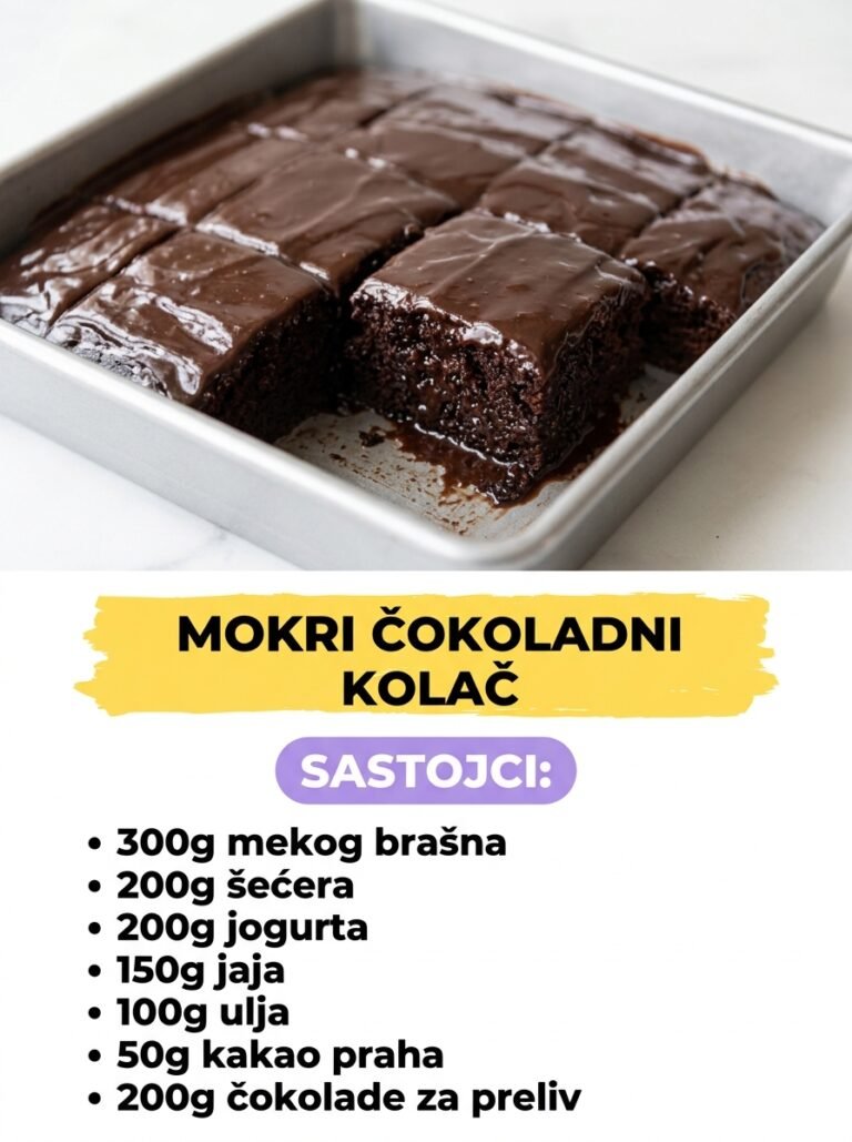 Savršen Recept za Mokri Čokoladni Kolač (Brzo i Sočno)