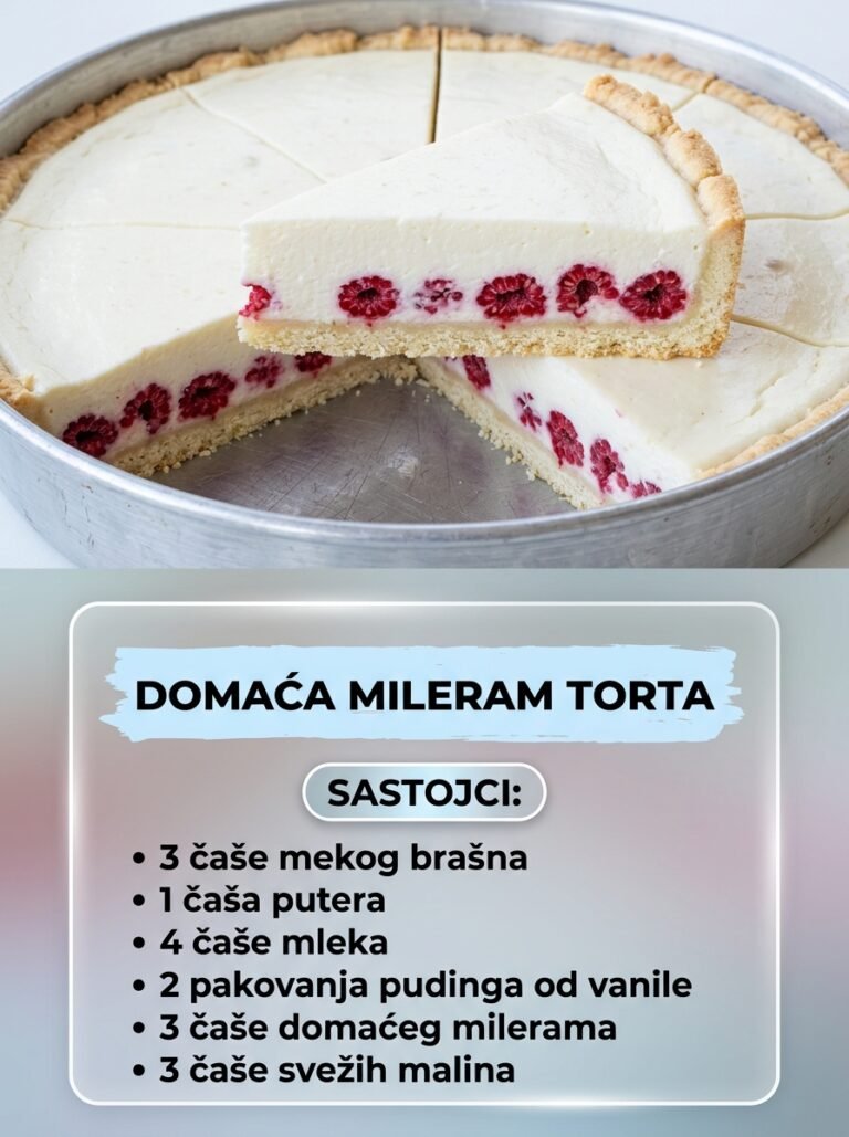Domaća mileram torta — Kremasto savršenstvo sa malinama