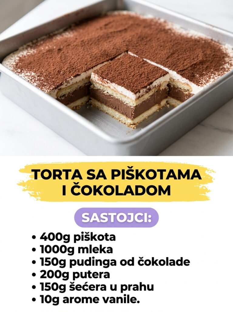 Najbolji Recept za Tortu sa Piškotama i Čokoladom (Bez Pečenja)