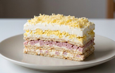 Brza Slana Torta sa Krekerima i Šunkom – Recept bez Pečenja