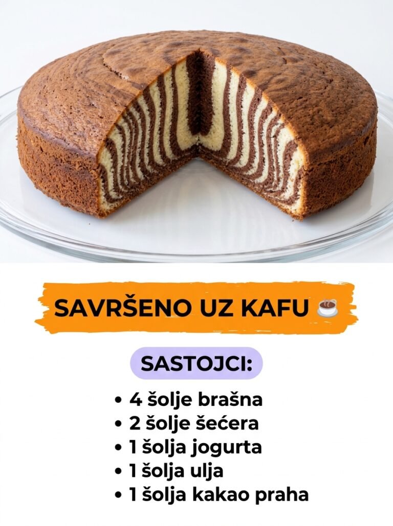 Zebra kolač — dekorativni i mekani biskvit savršen uz kafu
