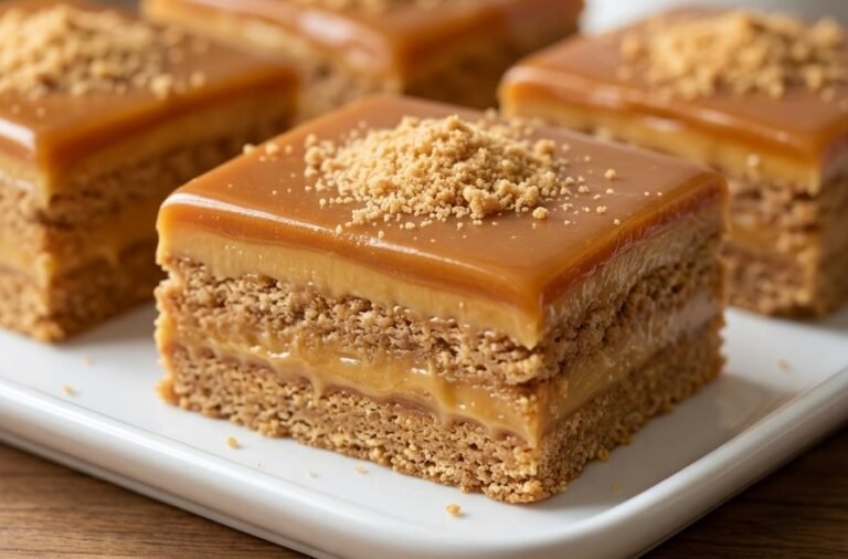 Karamel plazma kocke – Bogat kremasti kolač bez pečenja