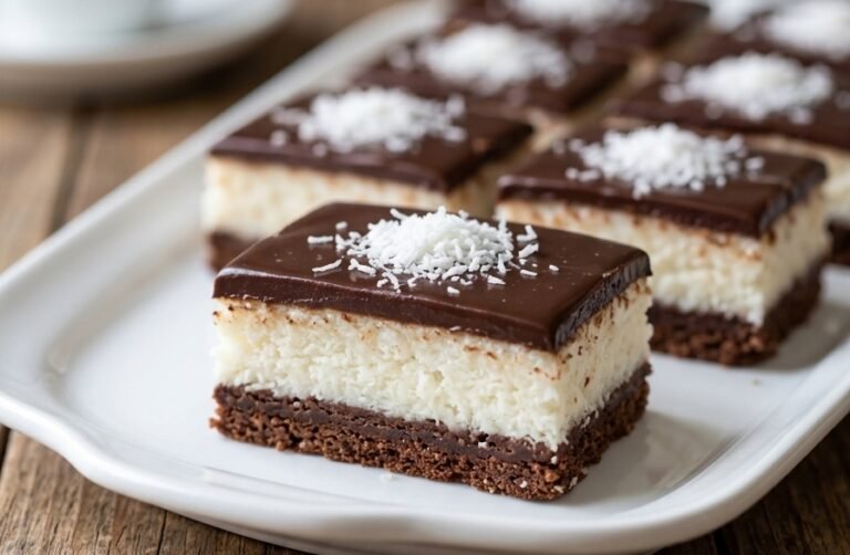 Čoko-kokos plazma kocke – Kremasti kolač sa ukusom kokosa i čokolade bez pečenja