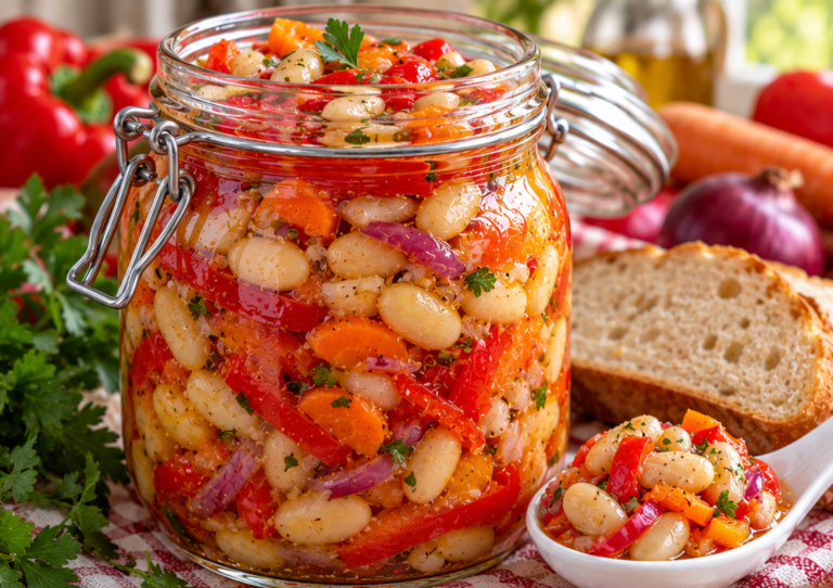 Salata od pasulja i povrća – Bogata i osvežavajuća domaća zimnica
