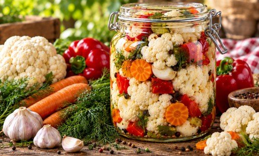 Tradicionalni Kiseli Karfiol u Tegli – Hrskava Zimska Salata sa Mirođijom