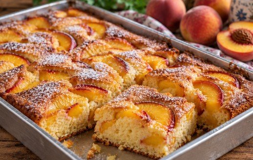 Kolač sa Breskvama i Jogurtom: Tradicionalni Starinski Recept za Najmekši i Najsočniji Letnji Biskvit